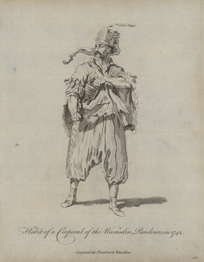 Habit of a Corporal of the Warasdin Pandours in 1742 by English School